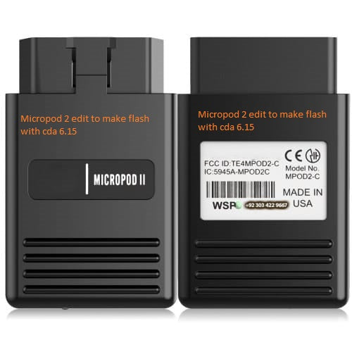 Software for micropod2 to make flash with CDA 6.15